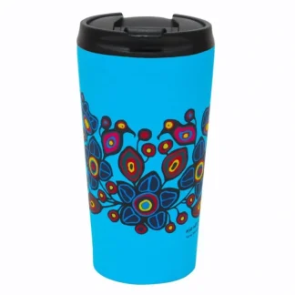 Oscardo Stainless Steel Travel Mug - Norval Morrisseau: Flowers and Birds - Little Painter Art | Exploring the Endless Possibilities of Art^ Online