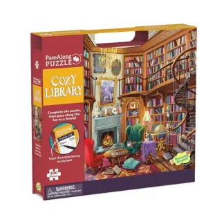 Peaceable Kingdom 500pc Pass-Along Puzzle - Cozy Library - Little Painter Art | Exploring the Endless Possibilities of Art^ Shop