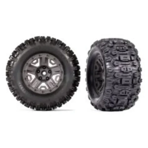 9072 Traxxas T&W Charcoal Gray 2.8" Wheels/Sledgehammer Tires (2) - Little Painter Art | Exploring the Endless Possibilities of Art Fashion