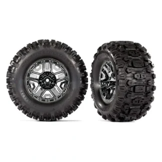 9072 Traxxas Tires & wheels, assembled, glued (black chrome 2.8" wheels) - Little Painter Art | Exploring the Endless Possibilities of Art Discount