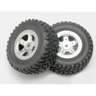 7073 Traxxas Tires and wheels, assembled, glued (SCT satin chrome) - Little Painter Art | Exploring the Endless Possibilities of Art Fashion