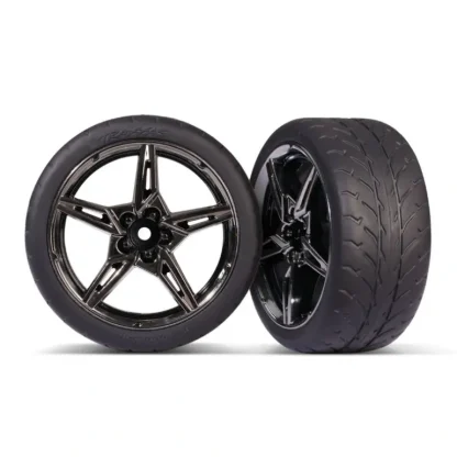 9371 Traxxas Tires and wheels, assembled, glued (split-spoke black chrome) - Little Painter Art | Exploring the Endless Possibilities of Art Best