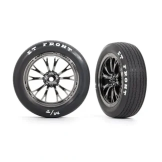 9474X Traxxas Tires & wheels, assembled (black chrome wheels) (Fr) (2) - Little Painter Art | Exploring the Endless Possibilities of Art Hot