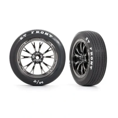 9474X Traxxas Tires & wheels, assembled (black chrome wheels) (Fr) (2) - Little Painter Art | Exploring the Endless Possibilities of Art Hot